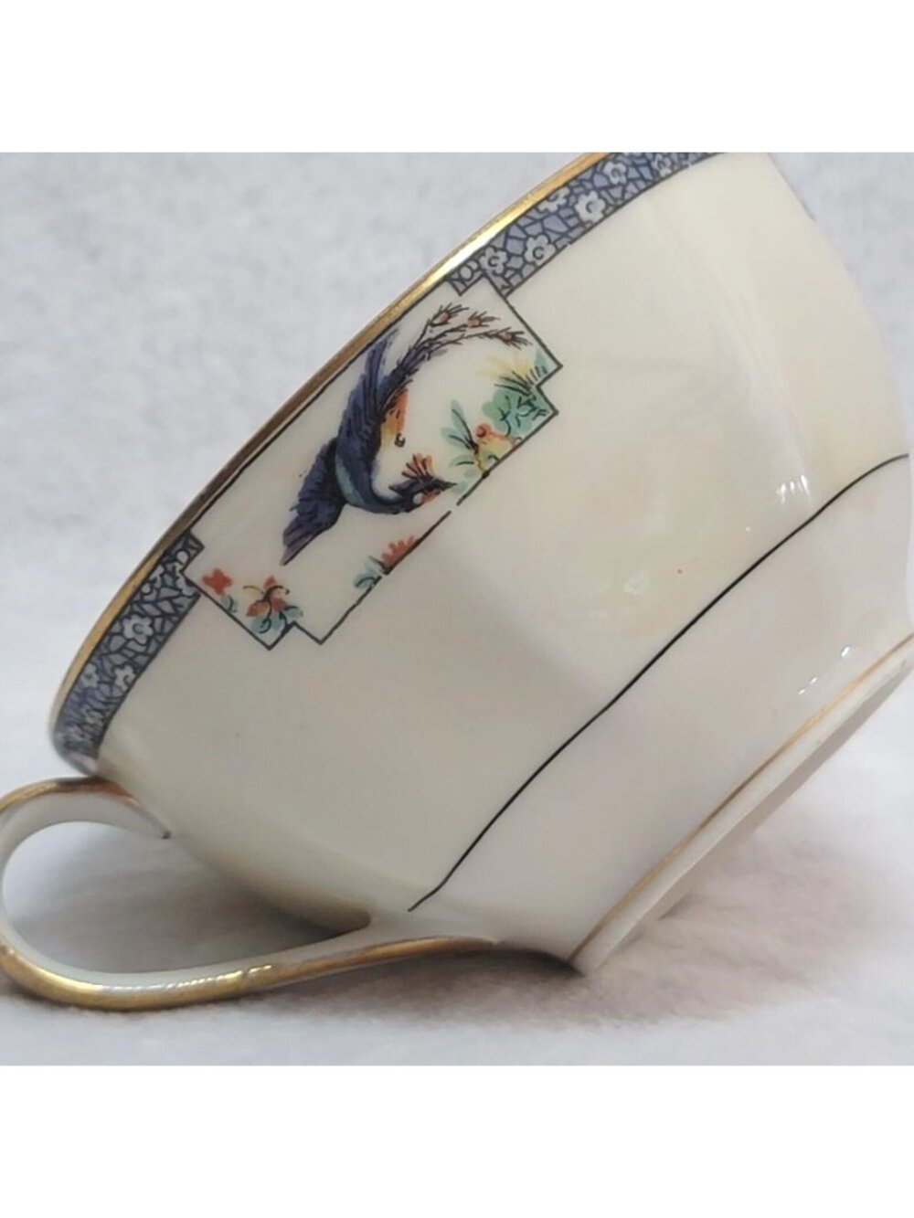 RARE 5 Antique Theodore Haviland Calcutta Coffee Tea Cups Birds Of Paradise